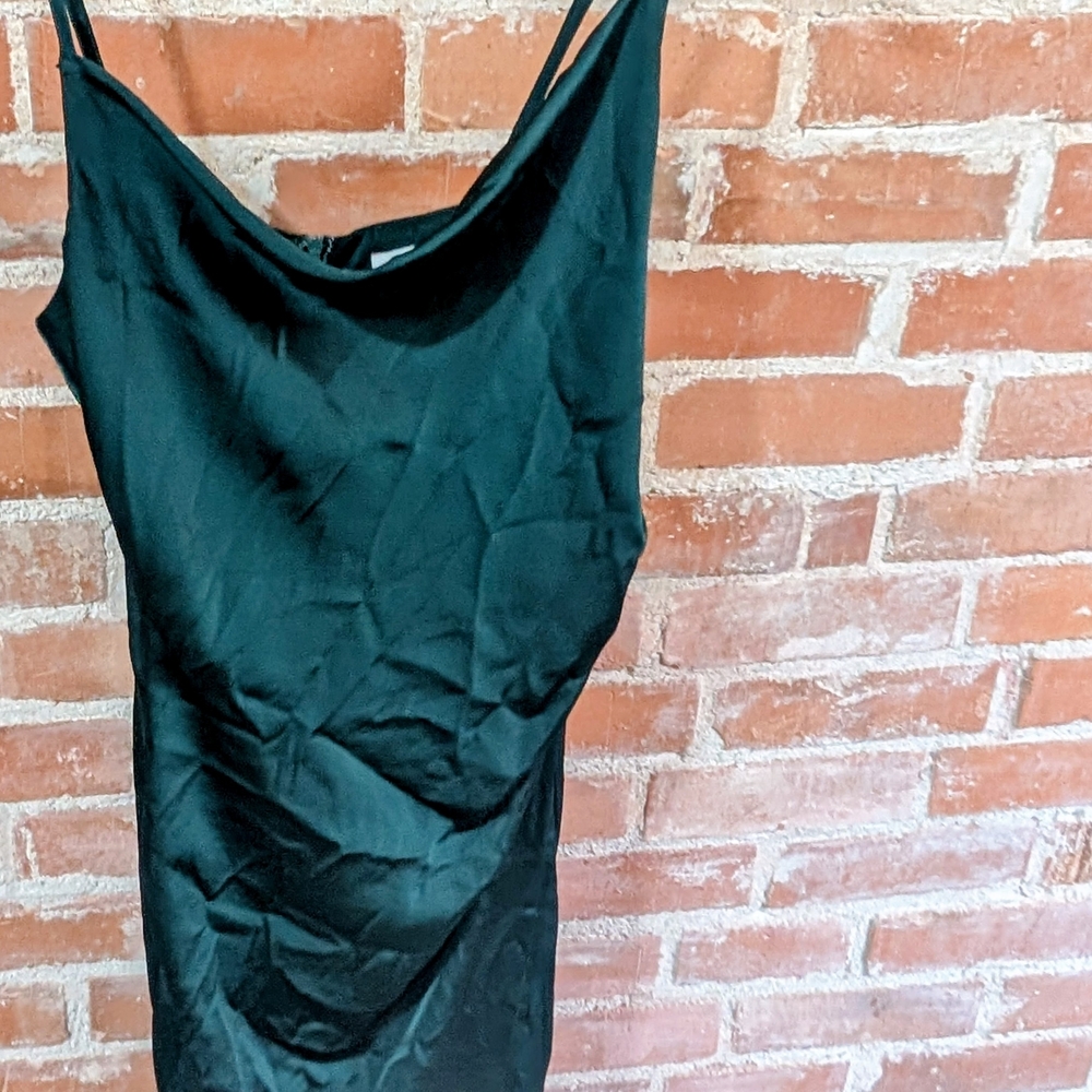 Dark Green Satin Dress Holidays
